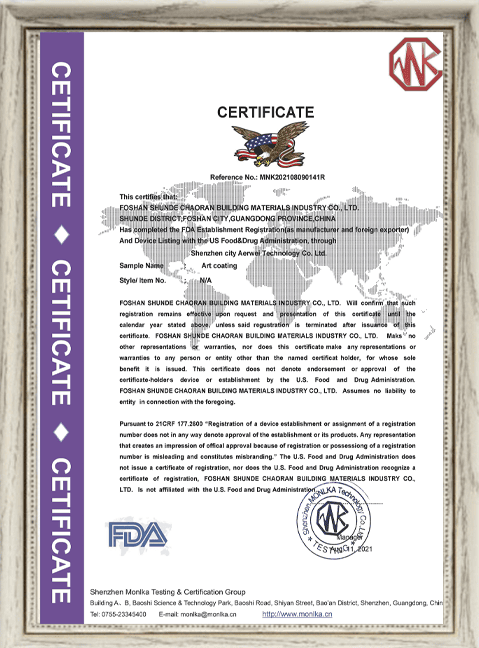 FDA-certificate